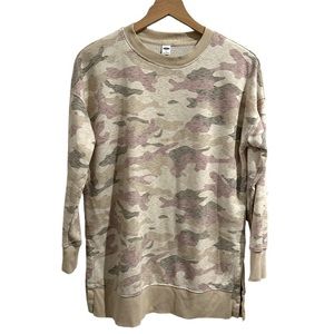 Old Navy Tunic Sweatshirt (Neutral Camo, Size XS)